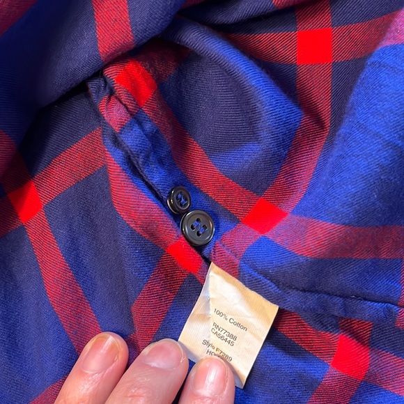 Women’s J Crew Boy Fit Flannel Shirt Size Small Blue and Red - Picture 8 of 8